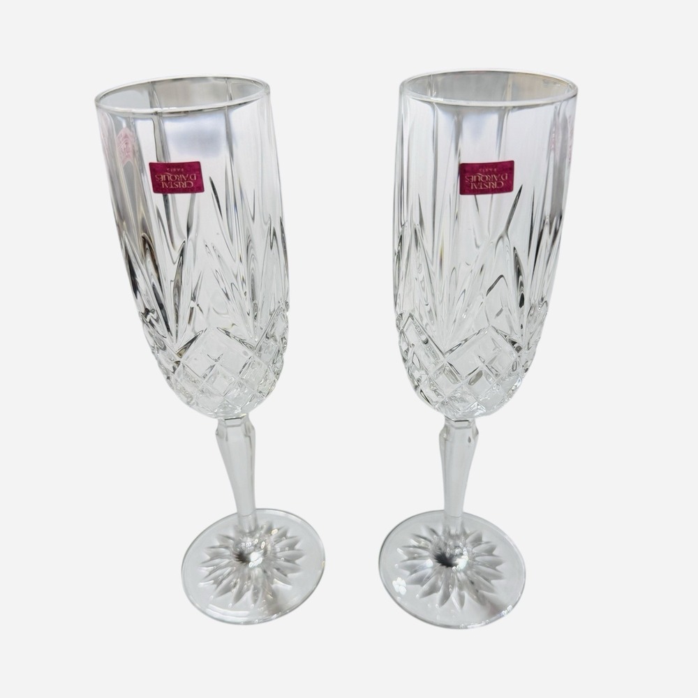 Cristal D'Arques Long Champ Longchamp 24% Lead Crystal - Set Of 2 - Paris France